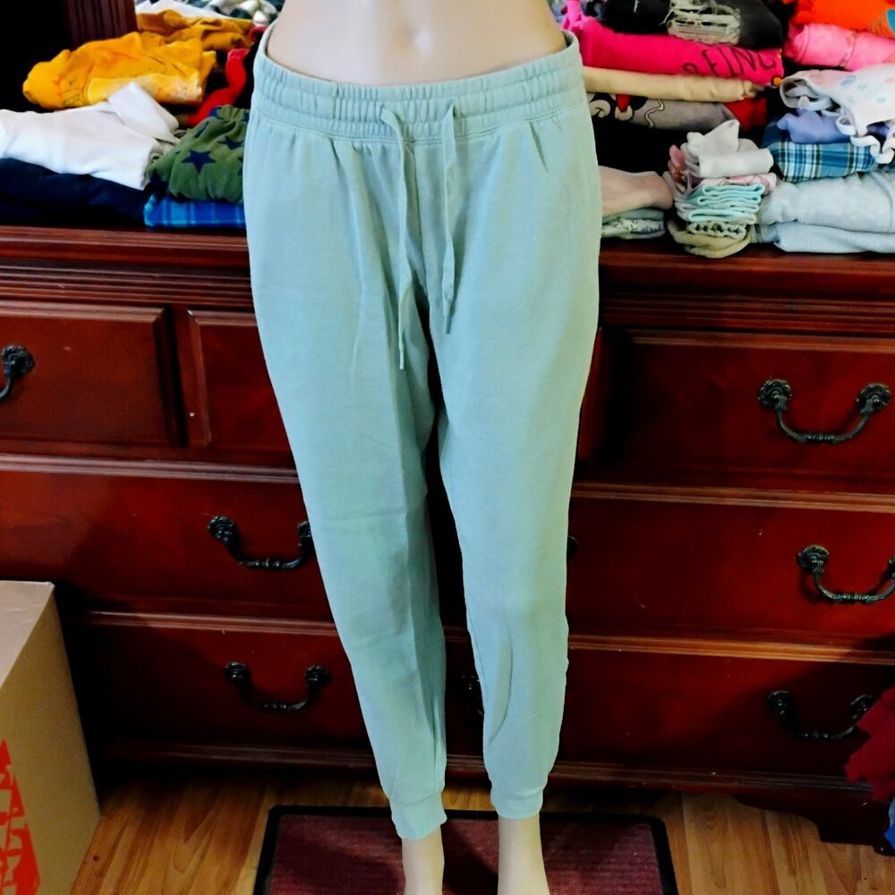 Lt Gray/Green Cotton/Polyester Sweatpants